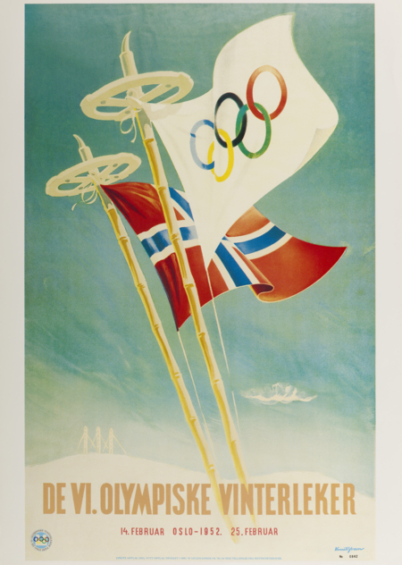 Offisiell plakat fra OL i Oslo i 1952.