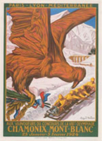 Offisiell plakat fra OL i Chamonix 1924.