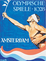 Offisiell plakat fra OL i Amsterdam i 1928. 